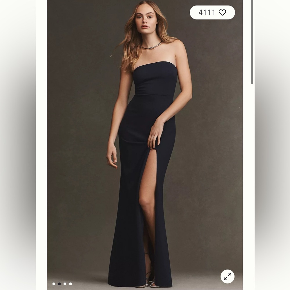Elegant Black Strapless Evening Dress